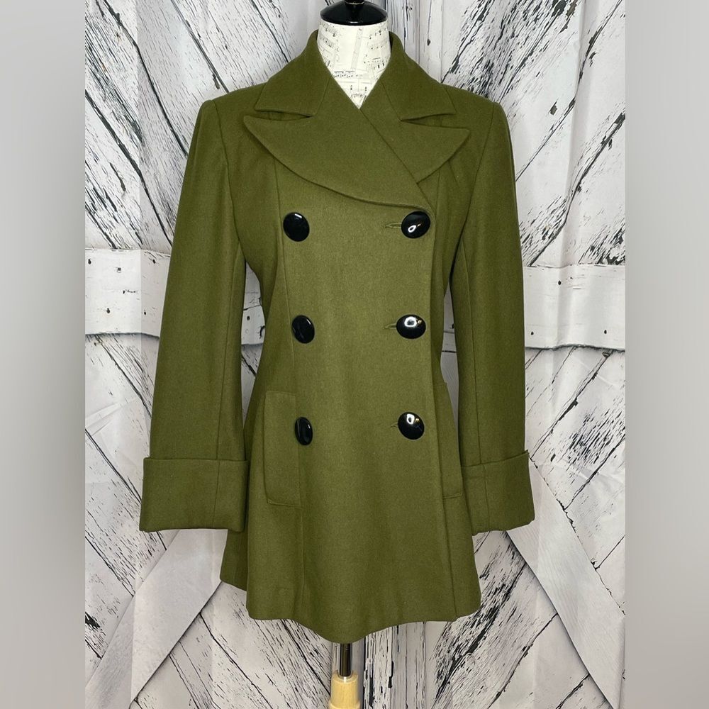 Newport News Vintage Pea Coat Green 4